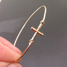 Gold/silver tone Sideways Cross Bracelet Gift for Friend,Mom Fashion Beauti