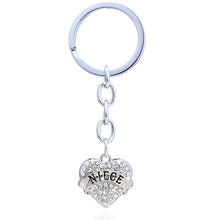 XIAOJINGLING Fashion Love Heart White Daughter Mom NaNa Charm Pendant Keyri