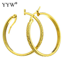 YYW Wholesale Price Punk Women Mom Wedding Gold color Stainless Steel Hoop