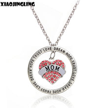 XIAOJINGLING Vintage Silver Mom Crystal Rhinestone Love Heart Dream Hope Tr