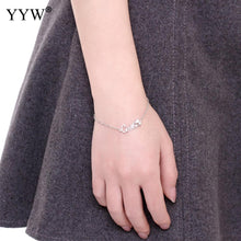 100% 925 Sterling Silver Bracelet Grace Letter Charm Bracelet Women Trendy