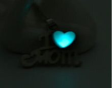 Daughter & Best Mom Love Heart I love Mom Chic Punk Glow In Dark Pendant Ne