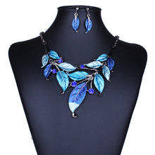 2017 Hot Sale Fashion Green Leaf Pendant Necklace Colorful Enamel Crystal F