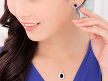 2017 New Mothers Day Mom Gifts Kate Royal Blue Crystal Necklace Earrings Ri