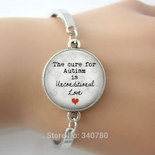 The Cure for Autism is Unconditional Love Pendant bangle Autism Jewelry mot