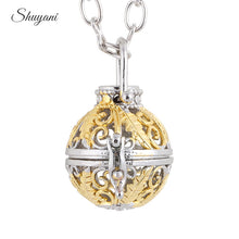 Fashion Women Chain Necklace Leaf Hollow Cage Pendant With Voice Baby Ball