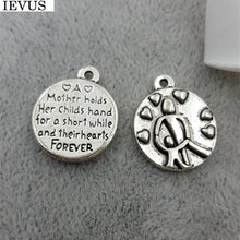 Hot selling 10 piece diameter 17mm antique sliver plated round disc message