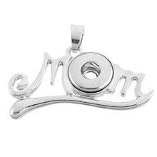 LASPERAL 1PC Snap Pendant Fit Snap Mini Button Letter MOM Hollow 2.7x3.9cm