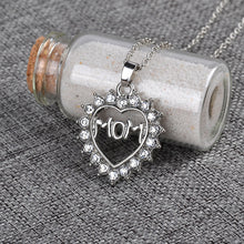 OMENG  Korean Mother  Love "Mom" Crystal Heart Pendant Necklace Mother's Da