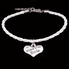 Mother Of The Bride Heart Crystal Silver Bangle Bracelet Women Wedding Jewe