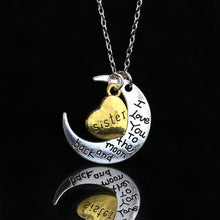 I Love You To The Moon And Back Silver Necklace Vintage Family Necklaces Pe