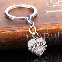 Family Silver Rhinestone Crystal Heart Mom NANA Nurse Teacher Pendant Keyri