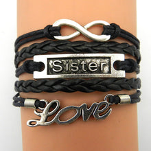 2016 Handmade Antique Silver Infinity Love Mom Grandma Sister Letters Heart