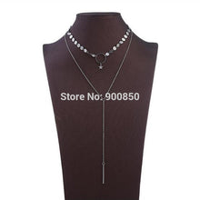 Women Alloy Sequins Choker Maxi Necklace Long Pendant Collar Chocker Neckla