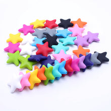MHS.SUN 30PCS silicone teething beads 38*38mm Star Shaped Food Grade loose