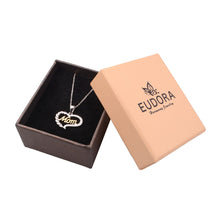 Unique Design 100% Real 925 Sterling Silver Heart Gold Mom Pendant Necklace