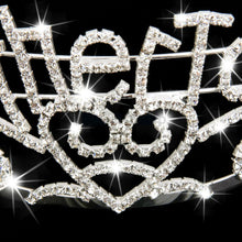 Metal Mother To Be Silver Tiara Hearts Crown with Sparkling Rhinestones for
