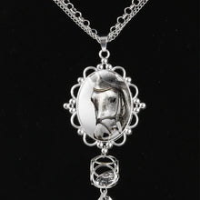 Fashion New Jewelry Plated White K Horse Necklace Pendant Long Tassel Neckl