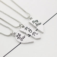 2017 3 Parts/Set Vintage Big Lit Sister Necklace With Letters Little Sis Mo