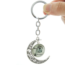 TAFREE Vintage Footprint key chain Personalized Baby Name date custom Moon
