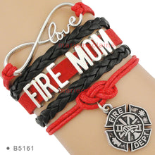 (10 PCS/lot) Infinity Love Firefighter Fire Fighters Bracelets Best Gift fo