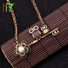 New arrival party statement vintage necklace Fashion elegant owl mom and ki