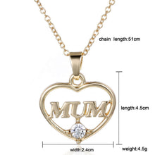 MFNFYH Romantic Love Heart Pendant Necklace for Mom Birthday Gift 2017 Fash