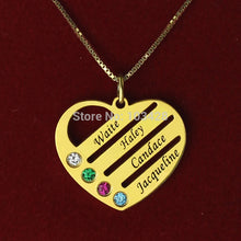 Personalized Family Necklace Gold Color Mom Necklace with Kids Names Engrav
