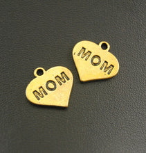 10pcs/lot Vintage Silver/bronze/gold Heart Mom Charms Bracelet Necklace Jew