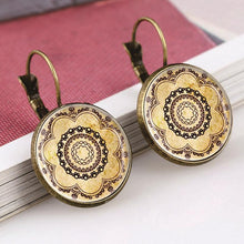 Bronze Classic Lotus Mandala Jewelry Earring Nail Henna Om Symbol Zen Buddh