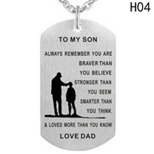 Customed Necklaces Dog Tags Dad\mom To Son\daugthter Pendant Personalized N