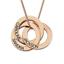Rose Gold Color Three Disc Necklace Handmade Disc Necklace with Kids Name P