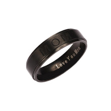 Gaxybb 'LOVE YOU MOM' Titanium Carving Ring Women's Ring Mother's Day Gift
