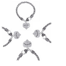 Lemegeton Police Charm Bracelets Crystal Memorial Heart Police GIRL / Polic