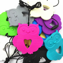 New 2pcs/lot silicone owl Teething pendant for mom and baby, made of safe c