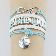 (10 Pieces/Lot) Infinity Love Basketball Mom Bracelets Basketball Charm Han