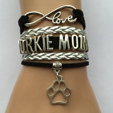 Drop Shipping Infinity Love Yorkie Mom Bracelet  Animal Dog Tiger Paw Print