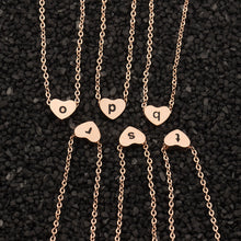 Minimal Heart Pendants Initial Name Charm Necklaces Women Personalized Lett