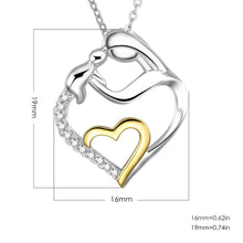 Mom Mother's Gift Fine 925 Sterling Silver Heart Love Mom Holds Child Penda