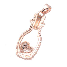 Fyla Mode Luxury Cubic Zirconia Charms Heart Necklace Pendant Micro Pave Zi