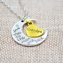 ISINYEE Fashion "I love you mom " Moon Heart Pendant Chain Necklace For Wom