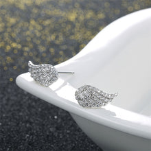 GAGAFEEL Pure 925 Silver Angel Wings Stud Earrings For Women Full CZ Cryata