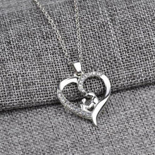 Mother's Day Gift Fashion Mom Child Heart Pendant Chain Family Love Necklac