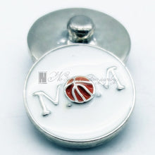 2016 newest custom enamel basketball mom silver Snap Charms Interchangeable
