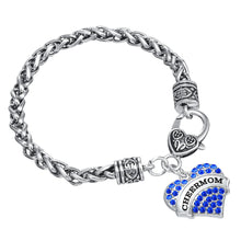 Skyrim Fashion zinc alloy crystals Cheer mom heart Crystal Jewelry bracelet
