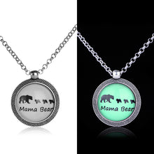Luminous Mama&Baby Bear Pendant Necklace Bar Gift Mother Necklace New Mom B