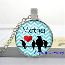 photo New Fashion Round Glass Necklace Love Mom Pendant Mom's Gifts Girls G