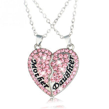 Mother's Day Gift Heart Pendant Necklace Rhinestone Heart Necklace Mom Jewe