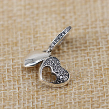 Authentic 925 Sterling Silve Beads Dear Mother With Crystal Heart MOM Charm