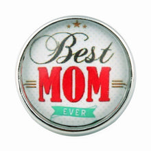 10pcs/lot 18mm Print Photo Best MOM Glass Cabochon Snap Buttons Jewelrys Xi